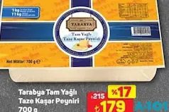TARABYA TAM YAĞLI TAZE KAŞAR PEYNİRİ 700 G